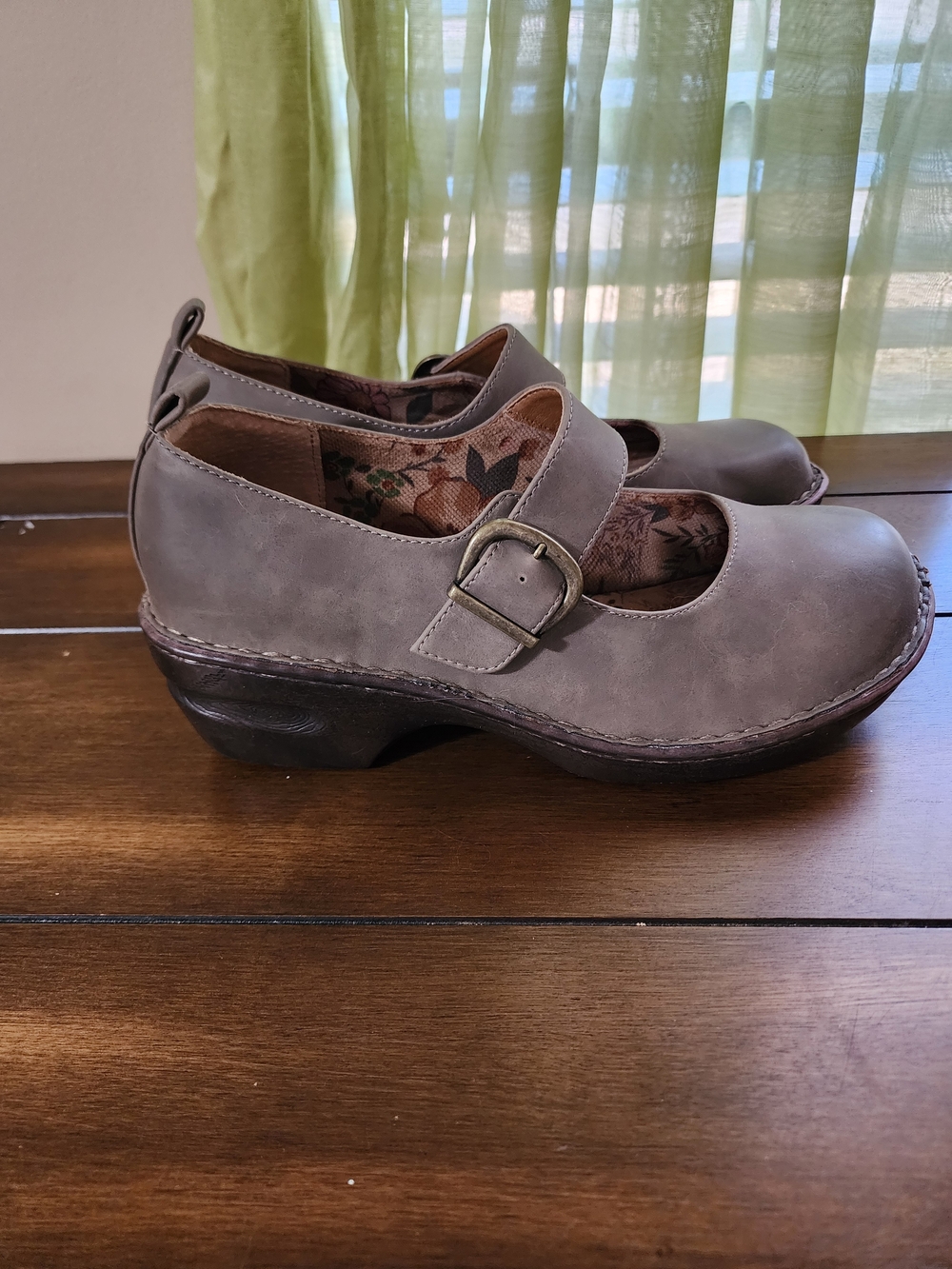 boc Taupe Mary Jane Buckle Clogs